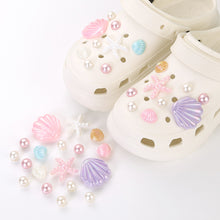 Load image into Gallery viewer, 18PCS Shoe Charm Set Shoe DIY Summer Starfish Shell Handicrafts Shoe Decoration Buckle Charms Hole Shoes Accessories
