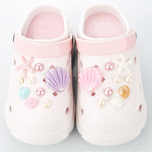 Load image into Gallery viewer, 18PCS Shoe Charm Set Shoe DIY Summer Starfish Shell Handicrafts Shoe Decoration Buckle Charms Hole Shoes Accessories
