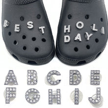 Load image into Gallery viewer, Crystal Alphabet Shoe Charms Glitter Rhinestone Letter Shoes Charm Decorations Jewelry Slider Bracelet Wristbands Accessories
