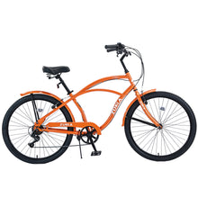 Load image into Gallery viewer, 7 Speed Bicycles 26"Inch Multiple Colors Men's Beach Cruiser Bike
