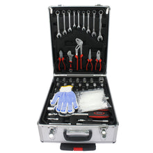 Load image into Gallery viewer, White Hand Tool Box with 4 Layers of Toolset and Wheels
