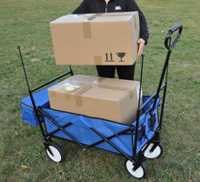 Load image into Gallery viewer, Garden Shopping Beach Cart folding wagon (Blue)
