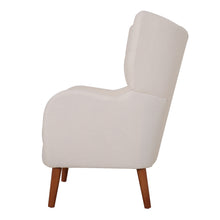 Load image into Gallery viewer, Mid-Century Accent  Chair, Ivory White, Modern Retro Club Chair, Birch Frame, Upholstered Teddy Wool Fabric, Single Sofa Armchair for Small Spaces, Living Room, Bedroom, Reading Corner, Balcony
