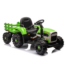 Load image into Gallery viewer, Ride on Tractor with Trailer,12V Battery Powered Electric Tractor Toy w/Remote Control,electric car for kids,Three speed adjustable,Power display, USB,MP3 ,Bluetooth,LED light,Two-point safety belt

