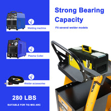 Load image into Gallery viewer, Multi-function welder trolley, MIG TIG ARC plasma cutter storage tank with 2 safety chains, portable 4-drawer chest, weight 280 LBS
