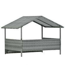 Load image into Gallery viewer, Dog Bed, Pet Bed, Pet Enclosures, Pet Outdoor Furniture, Pet Patio Furniture, Seasonal PE Wicker Pet Furniture, Dog Bed With Canopy
