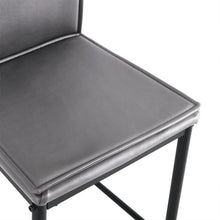Load image into Gallery viewer, Grey Leather Barstool Dining Counter Height Chair Set of 2

