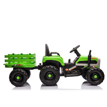 Load image into Gallery viewer, Ride on Tractor with Trailer,12V Battery Powered Electric Tractor Toy w/Remote Control,electric car for kids,Three speed adjustable,Power display, USB,MP3 ,Bluetooth,LED light,Two-point safety belt
