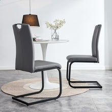 Load image into Gallery viewer, Dining chairs set of 2, Grey PU Chair modern kitchen chair with metal leg
