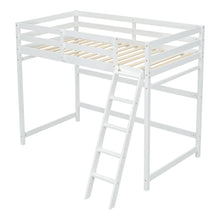 Load image into Gallery viewer, Twin Size High Loft Bed with inclined Ladder, Guardrails,White
