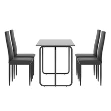 Load image into Gallery viewer, 1-piece Rectangle Dining Table with Metal Frame, Tempered Glass Dining Table for Kitchen Room, Black

