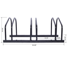 Load image into Gallery viewer, 3 Bikes Floor Bike Stand, Bike Parking Rack Garage Bike Storage Stand Indoor/Outdoor 22-28" Wheel Stand, Max. Tire Width 2.15",black painted
