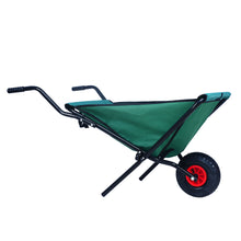 Load image into Gallery viewer, Collapsible Wheelbarrow 176 lbs Folding Yard Garden Wheelbarrow Foldable Lightweight Gardening Heavy Duty Oxford Cloth Green Lawn Cart for Grass, Leaf, Garden Supplies, 10" Pneumatic Tire
