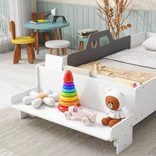 Load image into Gallery viewer, Car-Shaped Twin Wood Bed with Bench,White
