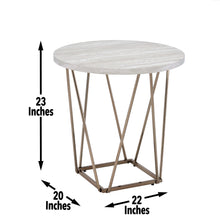 Load image into Gallery viewer, Rowyn - Faux Marble Top End Table - Gray
