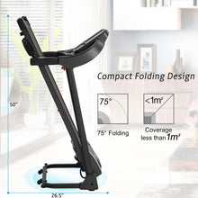 Load image into Gallery viewer, Compact Easy Folding Treadmill Motorized Running Jogging Machine with Audio Speakers and Incline Adjuster
