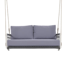 Load image into Gallery viewer, TREXM 1-Piece Woven Rope Outdoor Swing Sofa with Soft Cushions Seating 2 for Patio, Courtyard and Balcony (Light Grey)
