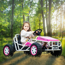 Load image into Gallery viewer, Pink, 24V Ultimate Go-Kart, Ride On Toy for Big Kids Ages 6+, 2x200W Powerful Motor, 6MPH Outdoor/Off road/Dirt Road Electric Car, Wide Seat, Metal Frame, Strong Shock Absorbers, High/Low Speed, Gift
