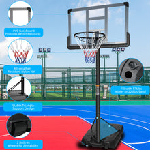 Load image into Gallery viewer, Portable Basketball Hoop Backboard System Stand Height Adjustable 6.6ft - 10ft with 44 Inch Backboard and Wheels for Adults Teens Outdoor Indoor Basketball Goal Game Play Set
