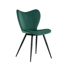Load image into Gallery viewer, Dining chairs set of 2, Dark Green velvet  Chair modern kitchen chair with metal leg
