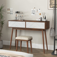 Load image into Gallery viewer, Entryway Table with 2 Carved Panel Drawers, Console Table with Storage Space and Wood Legs,Sofa Table Behind Couch for Hallway, Living Room, Natural Color
