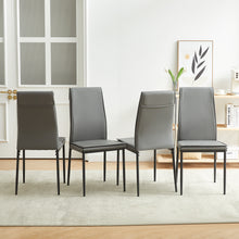 Load image into Gallery viewer, Dining chairs set of 4, Grey modern kitchen chair with metal leg
