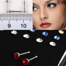 Load image into Gallery viewer, New 40pcs Colors Surgical Steel Crystal Nose Stud Rings Body Piercing Jewelry
