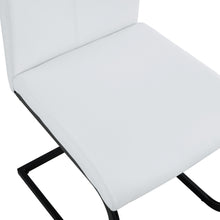 Load image into Gallery viewer, Dining chairs set of 2, White PU Chair modern kitchen chair with metal leg
