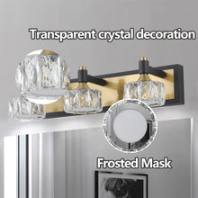 Load image into Gallery viewer, LED 3-Light Modern Crystal Bathroom Vanity Light Over Mirror Bath Wall Lighting Fixtures
