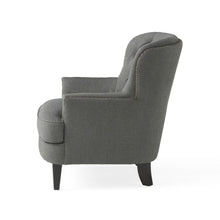 Load image into Gallery viewer, Contemporary Grey Fabric Club Chair and Ottoman Set, Stylish Upholstered Armchair with Matching Ottoman, Ideal for Modern Living Room Comfort and Style
