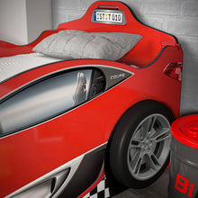 Load image into Gallery viewer, Coupe Twin Race Car Bed w/Trundle, Red

