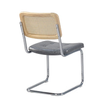 Load image into Gallery viewer, Set of 2, Leather Dining Chair with High-Density Sponge, Rattan Chair for Dining room, Living room, Bedroom, Gray
