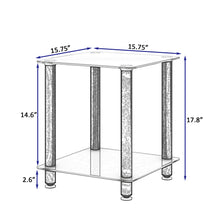 Load image into Gallery viewer, 1-Piece White+Black Side Table , 2-Tier Space End Table ,Modern Night Stand, Sofa table, Side Table with Storage Shelve
