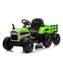 Load image into Gallery viewer, Ride on Tractor with Trailer,12V Battery Powered Electric Tractor Toy w/Remote Control,electric car for kids,Three speed adjustable,Power display, USB,MP3 ,Bluetooth,LED light,Two-point safety belt

