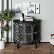 Load image into Gallery viewer, Accent Cabinet Modern Half-moon 2 Door Wooden Cabinet Storage Cabinet Solid Wood Veneer with Featuring Two-tier Storage, for Living Room, Hallway, Entryway and Dining Room, Painted in Black
