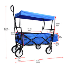 Load image into Gallery viewer, Garden Shopping Beach Cart folding wagon (Blue)
