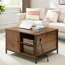 Load image into Gallery viewer, Lift Top Coffee Table, Multi-Function Coffee Table with Hidden Compartment, Modern Lift Tabletop Dining Table for Living Room Reception/Home Office, Rustic Brown
