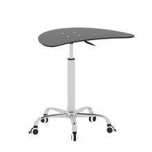 Load image into Gallery viewer, Adjustable Height Black Tempered Glass Table Desk Table with Lockable Wheels(Adjustable Range 24.2 "~32.7 ")
