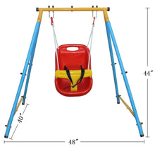 Load image into Gallery viewer, Baby Toddler Indoor/Outdoor Metal Swing Set with Safety Belt for Backyard

