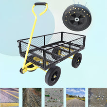Load image into Gallery viewer, (Black +Yellow solid wheels wagon cart)Solid wheels Tools cart Wagon Cart Garden cart trucks make it easier to transport firewood
