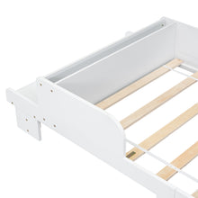 Load image into Gallery viewer, Car-Shaped Twin Wood Bed with Bench,White
