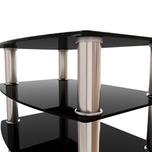 Load image into Gallery viewer, 5-Tier  Tempered Glass Side Table Stainless Steel Frame  End Table for Living Room, Bedroom, Black
