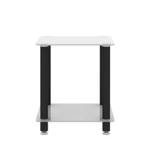 Load image into Gallery viewer, 1-Piece White+Black Side Table , 2-Tier Space End Table ,Modern Night Stand, Sofa table, Side Table with Storage Shelve
