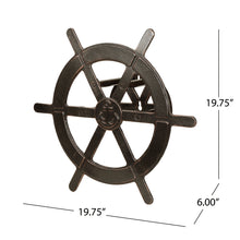 Load image into Gallery viewer, VANORA 20" HOSE HOLDER, Outdoor Shiny Copper Aluminum Ship Wheel Hose Holder
