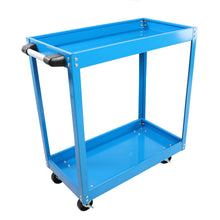 Load image into Gallery viewer, Tool Cart on Wheels,  Heavy Duty Steel Utility Cart w/Lockable Wheels, 400 LBS Capacity Industrial Service Cart for Garage, Warehouse, Workshop (Two-layer Bright Blue)
