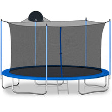 Load image into Gallery viewer, 12FT Trampoline for Adults &amp; Kids with Basketball Hoop, Outdoor Trampolines w/Ladder and Safety Enclosure Net for Kids and adults
