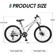 Load image into Gallery viewer, Mountain Bike for Girls and Boys  Mountain 24 inch shimano 7-Speed bike
