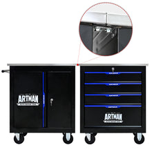 Load image into Gallery viewer, 4 DRAWERS MULTIFUNCTIONAL TOOL CART WITH WHEELS-BLACK
