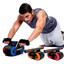 Load image into Gallery viewer, Double Wheel Abdominal Exerciser Women Men Automatic Rebound Ab Wheel Roller Waist Trainer Gym Sports Home Exercise Devices
