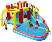 Load image into Gallery viewer, 7 in1 Inflatable slide water park bouncing house outdoor Soccer garden bouncer with Splash pool  &amp; Water gun &amp; Climbing wall &amp; Basketball &amp; Football
